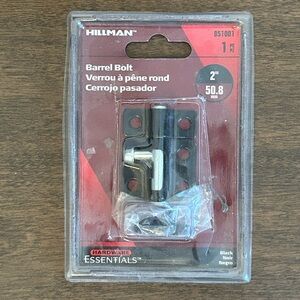 HILLMAN HARDWARE ESSENTIALS 2" BARREL BOLT LOCK LATCH #851001 BLACK